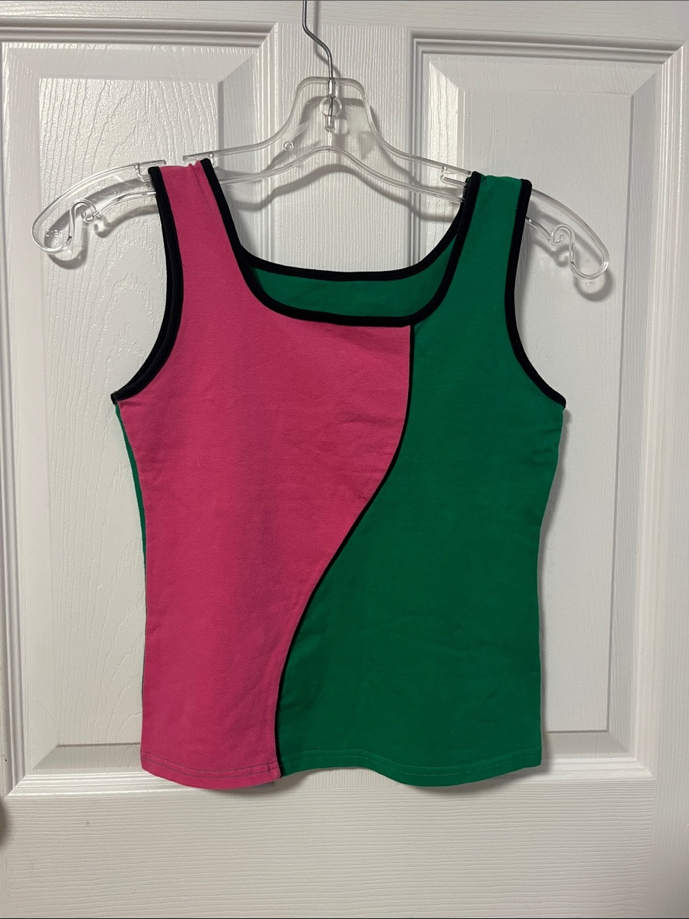 Y2K pink and green tank top